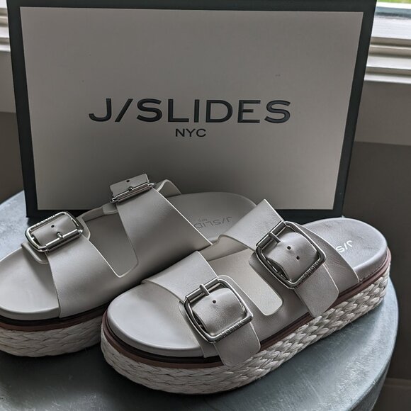 J/Slides leather platform sandals - Picture 1 of 4